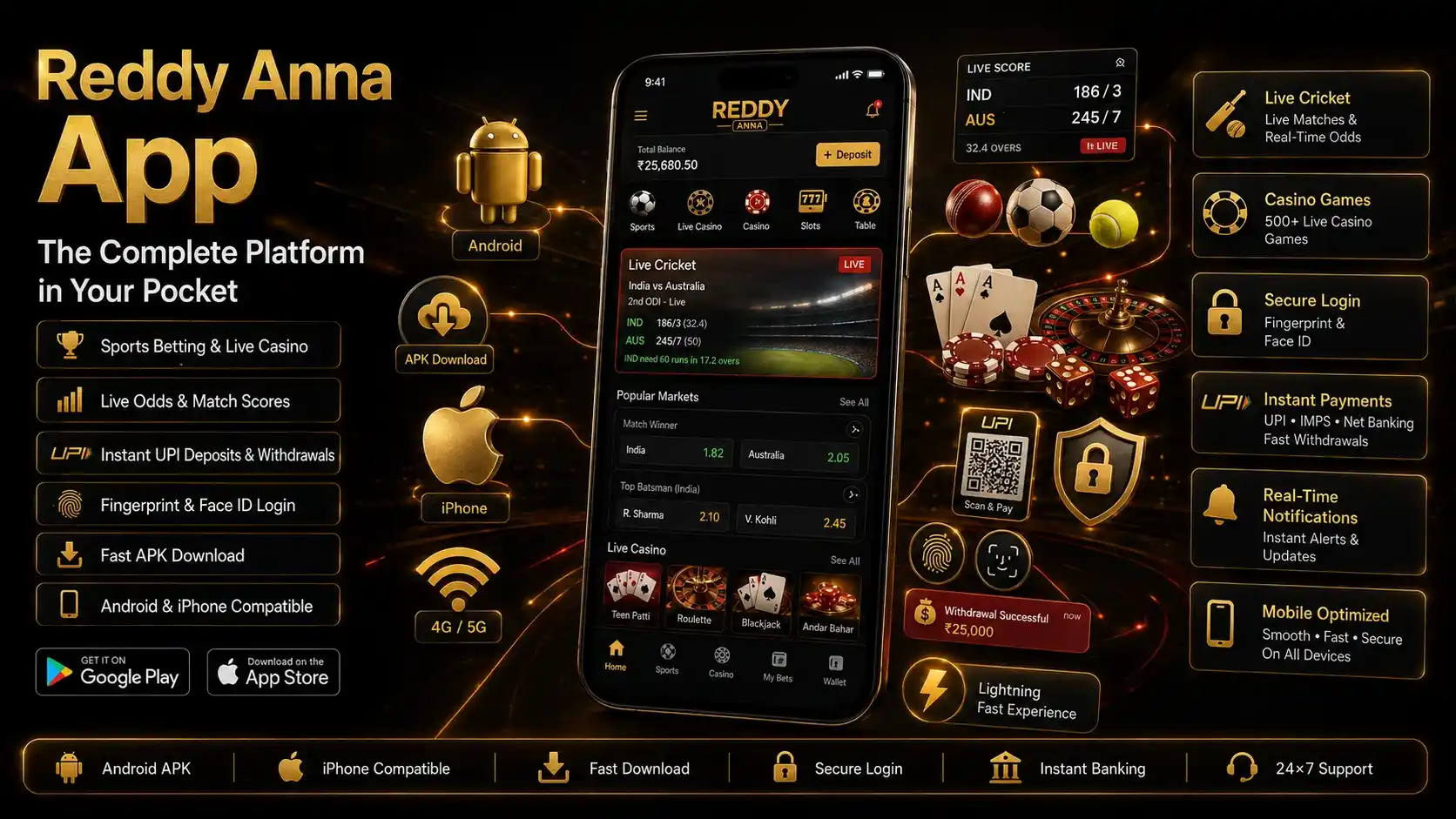 Reddy Anna app download - APK for Android and iOS betting app India